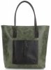 GEANȚĂ DIN PIELE shopper bag Genuine Leather verde 358